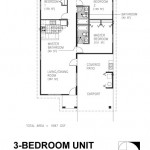 A bluprint showing the layout of a 3-bedroom 2-bathroom unit at Ironwood Homes in Dededo, including a covered patio and carport